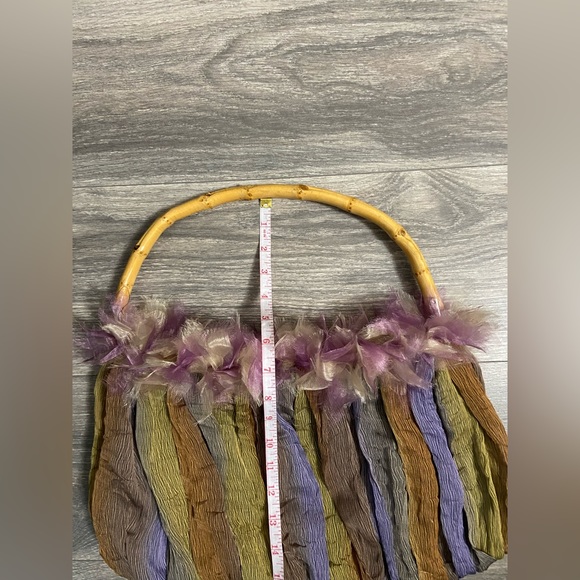 Vintage farnine Chiffon Ambre Purse with Banboo Handle - Picture 10 of 13